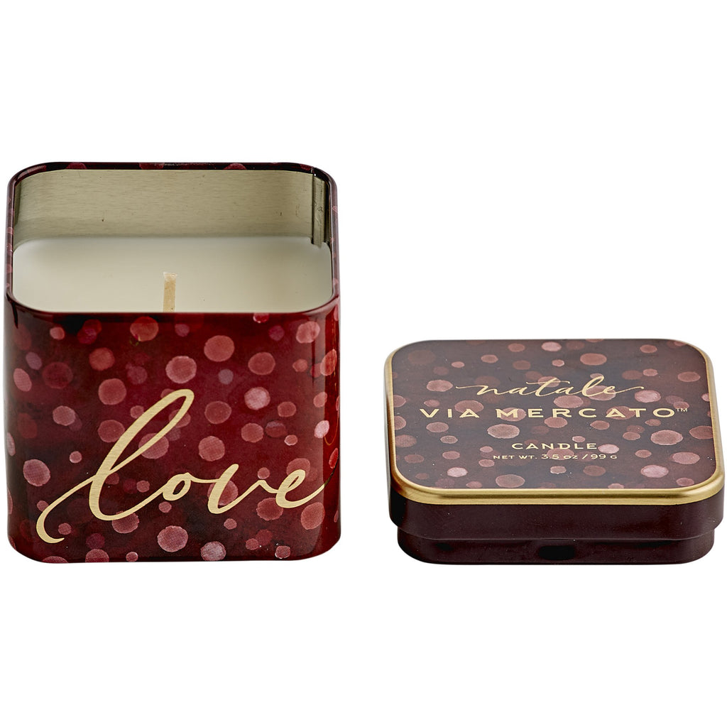 Natale Square Candle - Love